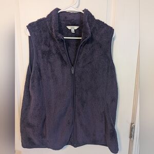 L Croft And Barrow Purple Fuzzy Vest